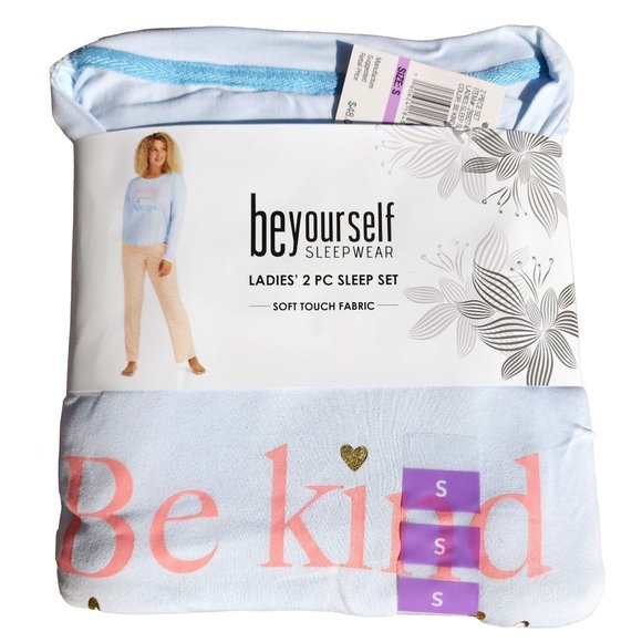 NWT Be Yourself Womens 2 pc sleepwear set Be Kind Always S - Picture 1 of 2